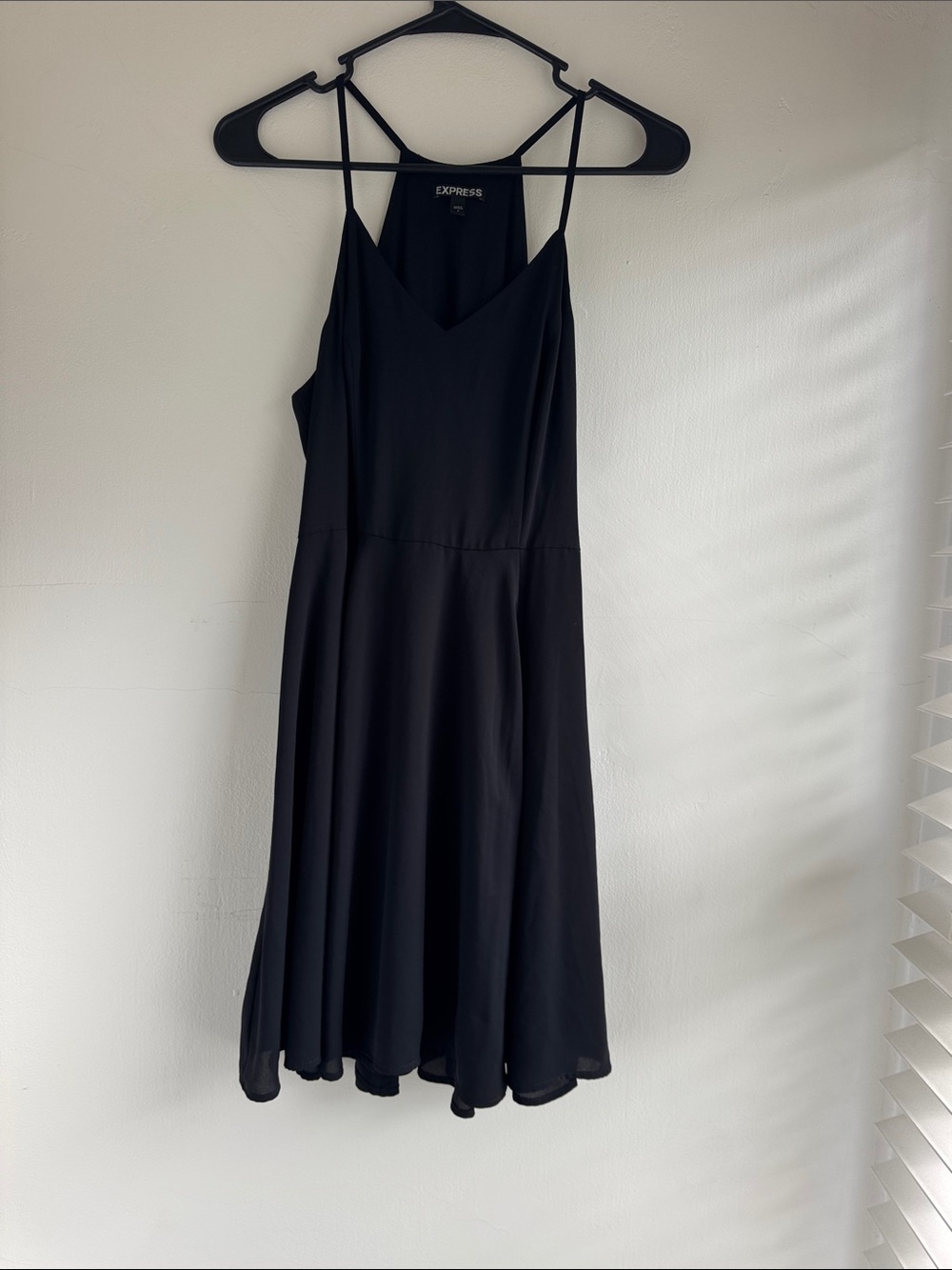 Express Black Spaghetti-Strap Midi Dress